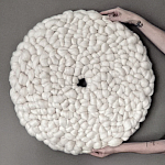 Панно на стену из шерсти мериноса Белый Круг  варинант исполнения - 4 | Loft Concept в Санкт-петербурге