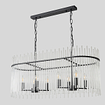 Люстра подвесная овальная со стеклянными прозрачными трубками и металлическим каркасом черного цвета Nembus варинант исполнения - 2 | Loft Concept в Санкт-петербурге