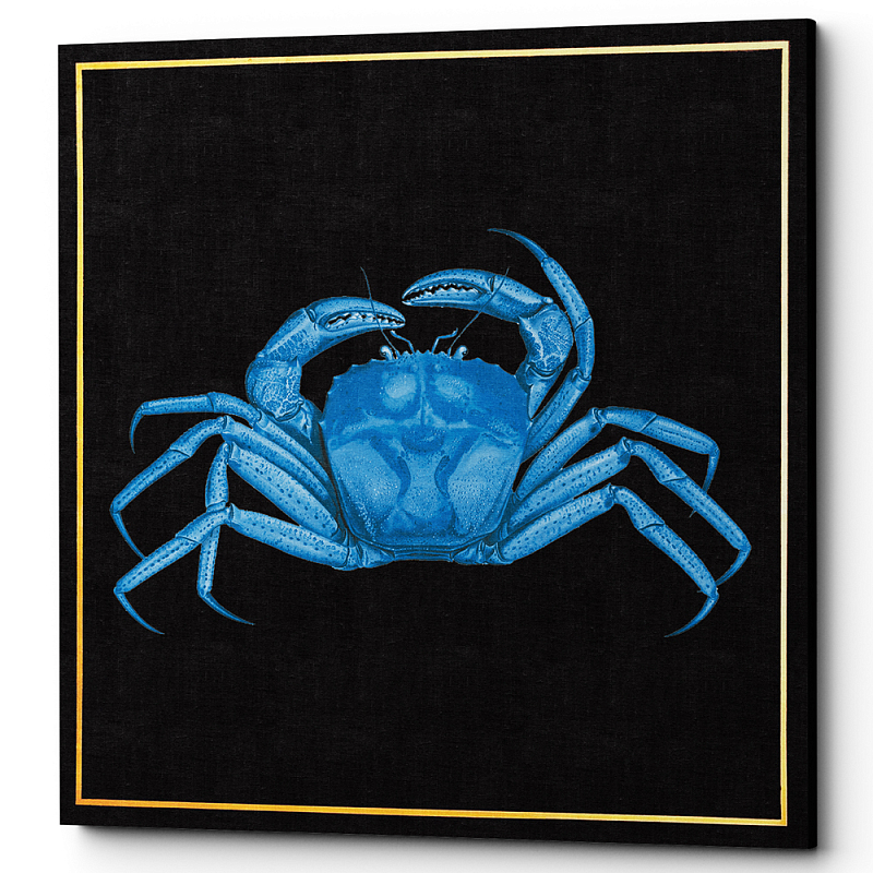 Постер Blue Crab Poster Черный Морская синь в Санкт-петербурге | Loft Concept 