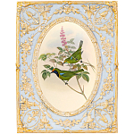 Декоративный постер с изображением птиц в раме с рельефным растительным узором Blooming Birds Poster варинант исполнения - 6 | Loft Concept в Санкт-петербурге