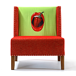 FUN Armchair "Chili Pepper" Red Дизайнерское кресло с цветным принтом варинант исполнения - 1 | Loft Concept в Санкт-петербурге