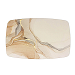 Обеденный стол с прямоугольной бежевой столешницей из стекла на 4-х деревянных ножках Beige Marble варинант исполнения - 2 | Loft Concept в Санкт-петербурге