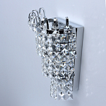 Бра настенное цвета хром с прозрачными квадратными хрустальными подвесками Crystal Regena варинант исполнения - 4 | Loft Concept в Санкт-петербурге