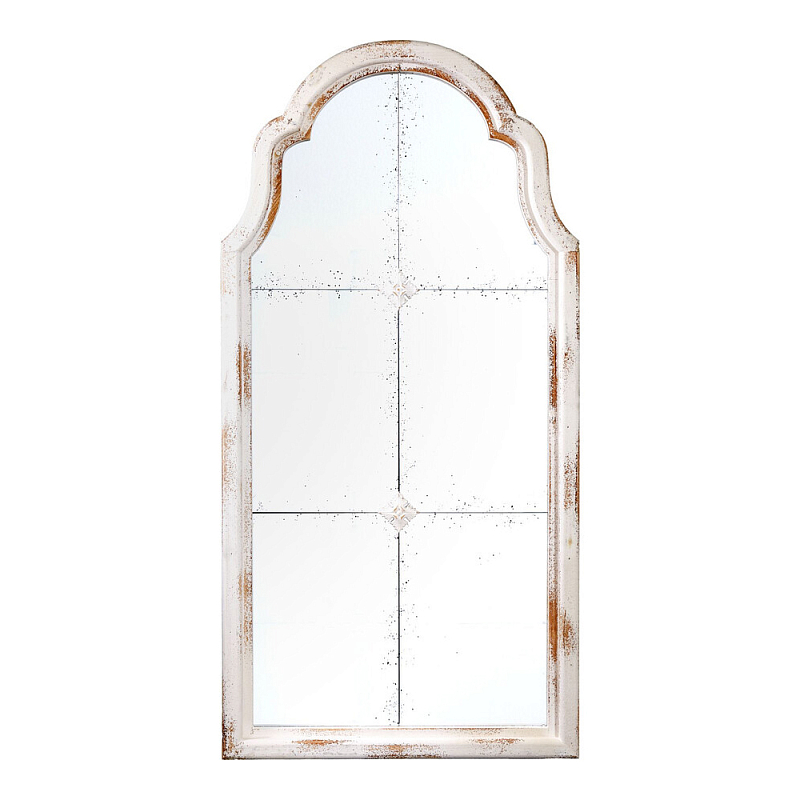 Зеркало-окно настенное в винтажном стиле Venetian Smooth Белый в Санкт-петербурге | Loft Concept 