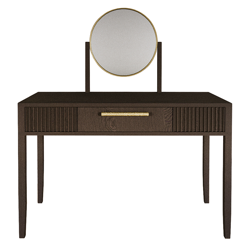 Туалетный Стол с зеркалом Primo Темный орех Орех Золотой в Санкт-петербурге | Loft Concept 