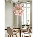 Люстра розовые шары на золотом каркасе Pink Light Bubbles варинант исполнения - 5 | Loft Concept в Санкт-петербурге
