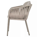 Стул серо-бежевый с декоративным плетением на спинке и подлокотниках Chair Weave варинант исполнения - 6 | Loft Concept в Санкт-петербурге