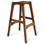 Барный стул со спинкой на 4-х деревянных ножках Коричневый Велюр Vendramin Chair  варинант исполнения - 5 | Loft Concept в Санкт-петербурге