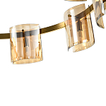 Люстра светодиодная с 8-ю цилиндрическими плафонами янтарного цвета из стекла и стали Andrea Сhandelier Amber варинант исполнения - 3 | Loft Concept в Санкт-петербурге