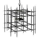 Люстра черная квадратной остроконечной формы Black Square варинант исполнения - 2 | Loft Concept в Санкт-петербурге