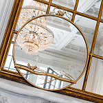 Зеркало настенное в раме золотого цвета с декором птица на ветке Mirror Portal варинант исполнения - 2 | Loft Concept в Санкт-петербурге