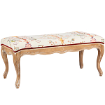 Банкетка из массива бука бежевая с растительным орнаментом Raffael Beige Floral Banquette варинант исполнения - 1 | Loft Concept в Санкт-петербурге