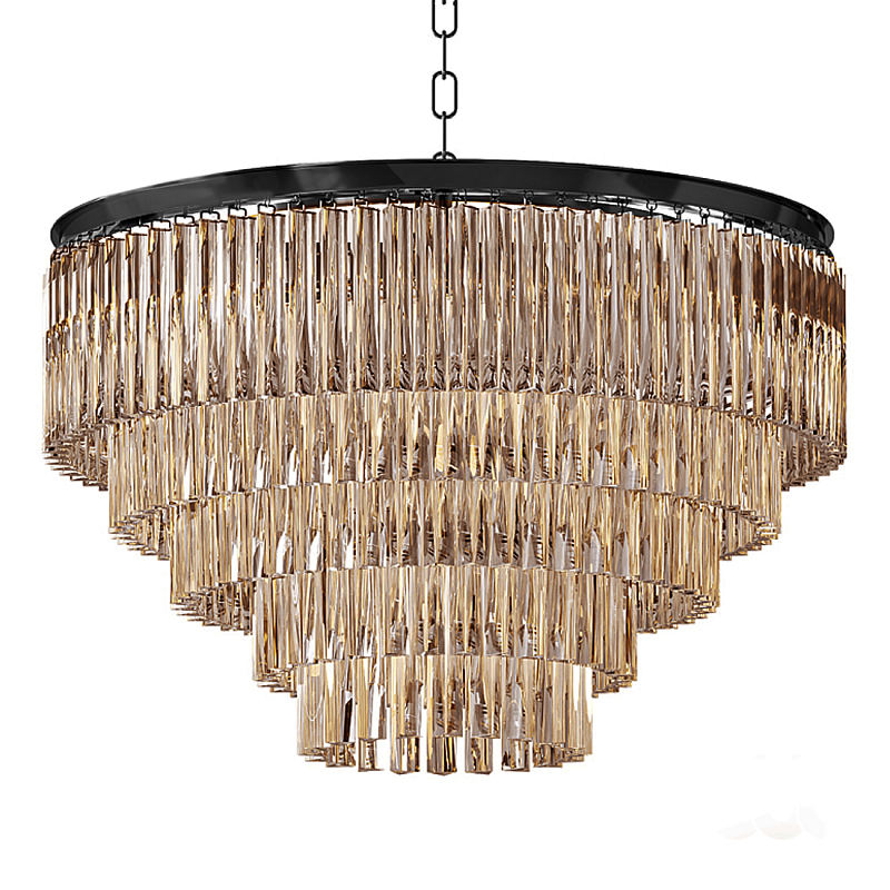 Люстра Odeon Smoke Glass Fringe Chandelier -60 Черный в Санкт-петербурге | Loft Concept 