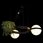 Подвесной светильник с 2-мя шарообразными плафонами и цилиндрическим спотом Light of Еyes варинант исполнения - 7 | Loft Concept в Санкт-петербурге