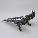 Статуэтка бронзовая пара Фазаны синие Bronze Birds варинант исполнения - 2 | Loft Concept в Санкт-петербурге