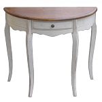 Деревянная консоль полукруглая с ящиком в стиле прованс Interiors Romance варинант исполнения - 1 | Loft Concept в Санкт-петербурге