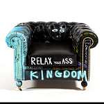 Кресло "Баския и Уорхол" Basquiat Warhol graffiti chair натуральная кожа варинант исполнения - 2 | Loft Concept в Санкт-петербурге