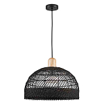 Подвесной светильник с округлым абажуром из черного ротанга Wicker Furniture варинант исполнения - 2 | Loft Concept в Санкт-петербурге
