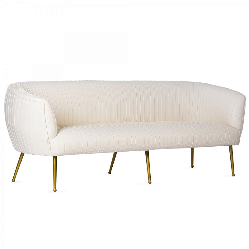 Софа Souffle Settee Leather ivory leather Белый Бронза в Санкт-петербурге | Loft Concept 