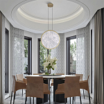 Светодиодный подвесной светильник круглой формы с металлической рамой золотого цвета Marble Glow 47 варинант исполнения - 6 | Loft Concept в Санкт-петербурге