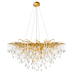 Люстра подвесная с прозрачными стеклянными подвесками в форме капель Диаметр 100 см Droplet Chandelier варинант исполнения - 2 | Loft Concept в Санкт-петербурге