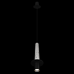 Подвесной светильник с узким цилиндрическим плафоном и черным металлическим декором Concrete Pipe варинант исполнения - 11 | Loft Concept в Санкт-петербурге