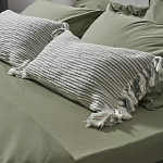 Чехол на подушку мятного цвета с бахромой и объемным узором Ethnic mix варинант исполнения - 5 | Loft Concept в Санкт-петербурге