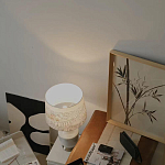 Настольная лампа с принтом на белом тканевом абажуре Roof Garden Lamp варинант исполнения - 7 | Loft Concept в Санкт-петербурге