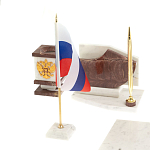 Настольный письменный набор из мрамора и лемезита с гербом и флагом России Marble Accessory варинант исполнения - 3 | Loft Concept в Санкт-петербурге
