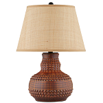 Настольная лампа темно-коричневая с тканевым абажуром в форме конуса Сhieftain варинант исполнения - 3 | Loft Concept в Санкт-петербурге