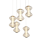 Люстра светодиодная с стеклянными волнообразными плафонами Amphora of Light варинант исполнения - 2 | Loft Concept в Санкт-петербурге