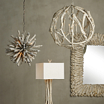 Настольная лампа с каркасом в виде веток деревьев с абажуром из ткани Natural Driftwood варинант исполнения - 4 | Loft Concept в Санкт-петербурге