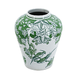Ваза с зелеными цветочными и птичьими мотивами Vase Inspired by Nature варинант исполнения - 1 | Loft Concept в Санкт-петербурге
