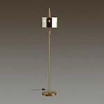 Торшер с круглым плафоном на высокой бронзовой ножке с вертикальным декором из металлических трубок Sohne варинант исполнения - 2 | Loft Concept в Санкт-петербурге