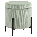 Светло-зеленый пуф на черных ножках SANJAY варинант исполнения - 1 | Loft Concept в Санкт-петербурге