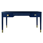 Письменный стол Elsa Dreams Blue Шпон дерево с двумя ящиками варинант исполнения - 5 | Loft Concept в Санкт-петербурге