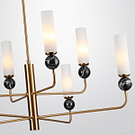 Люстра на штанге с 8-ю цилиндрическими матовыми плафонами и шарами из камня Orb Essence варинант исполнения - 7 | Loft Concept в Санкт-петербурге