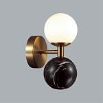 Бра с шарообразным матовым плафоном и шаром из камня на металлическом основании Orb Essence варинант исполнения - 8 | Loft Concept в Санкт-петербурге