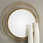 Золотое настенное круглое зеркало Golden Orbit варинант исполнения - 1 | Loft Concept в Санкт-петербурге