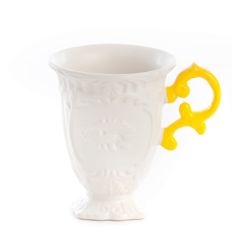 Кружка Seletti I-Mug Yellow Белый Желтый в Санкт-петербурге | Loft Concept 