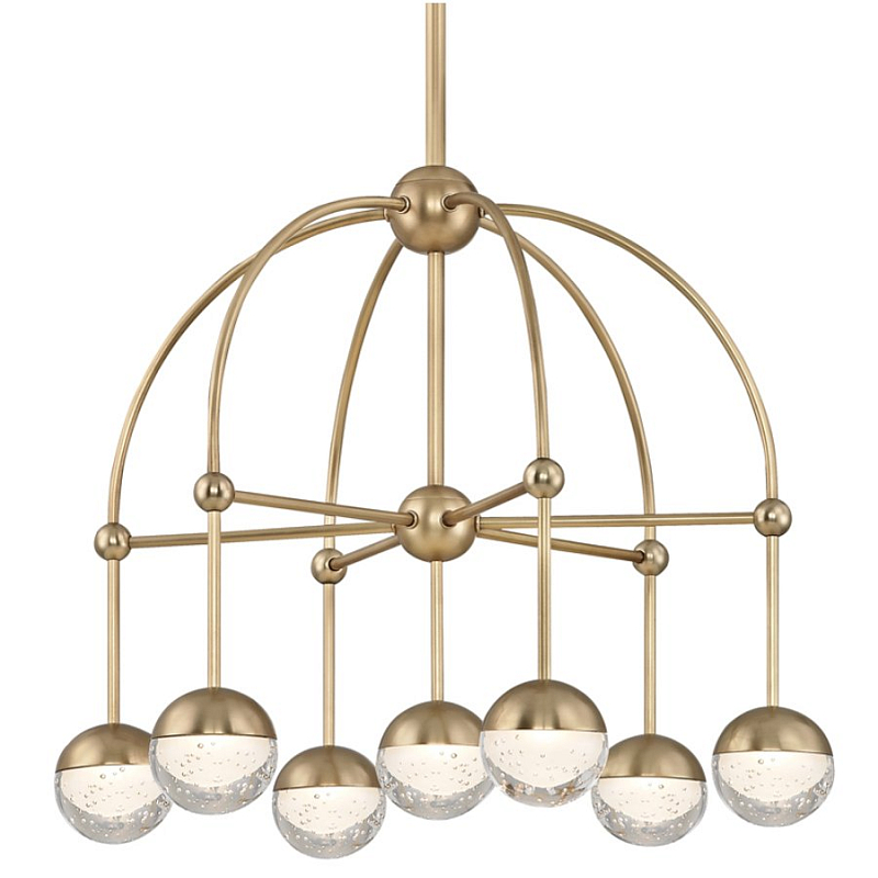 Люстра Hudson Valley 1227-AGB Boca Led Chandelier In Aged Brass Латунь Прозрачный (Transparent) в Санкт-петербурге | Loft Concept 