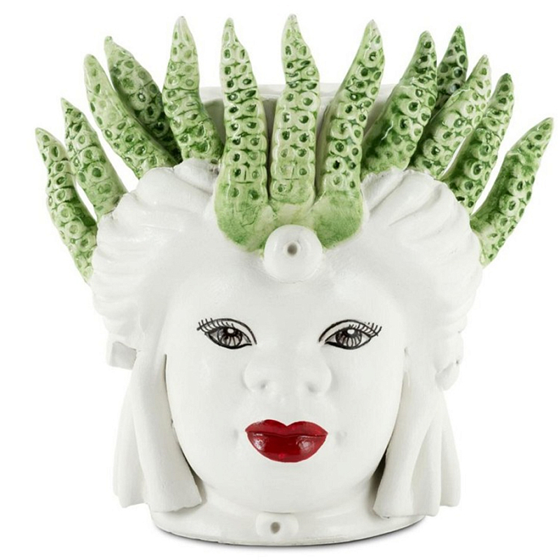 Ваза Vase Moro Lady Small Medusa Light Green Белый Зеленый в Санкт-петербурге | Loft Concept 