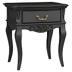 Тумба прикроватная черная из массива бука в стиле прованс Black Provence варинант исполнения - 1 | Loft Concept в Санкт-петербурге