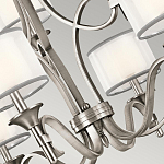 Люстра с белыми тканевыми абажурами в прозрачных стеклянных цилиндрах Kichler варинант исполнения - 3 | Loft Concept в Санкт-петербурге