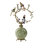 Подсвечник с декором из птиц на ветвях из фарфора с бронзовыми элементами Birds of Paradise варинант исполнения - 3 | Loft Concept в Санкт-петербурге