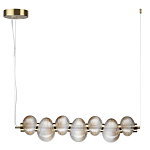 Подвесной светильник линейный с 7-ю рифлеными стеклянными шарами Marcelh Light варинант исполнения - 2 | Loft Concept в Санкт-петербурге