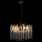 Люстра подвесная круглая в виде ветвей деревьев бронзового цвета с прозрачными подвесками-каплями Droplet Chandelier варинант исполнения - 4 | Loft Concept в Санкт-петербурге