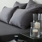 Постельное белье однотонное из сатина темно-серого цвета Eden Line варинант исполнения - 3 | Loft Concept в Санкт-петербурге