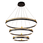 Люстра подвесная с тремя кольцами черного и золотого цвета Ring Horizontal варинант исполнения - 2 | Loft Concept в Санкт-петербурге