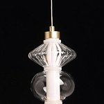 Подвесной светильник с вертикальной композицией из прозрачных и янтарных стеклянных шаров и ромбов Gabriel Scott Luna варинант исполнения - 9 | Loft Concept в Санкт-петербурге